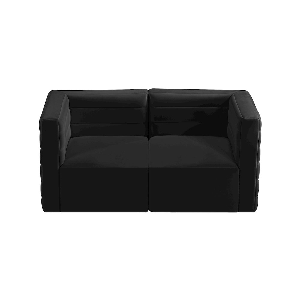 Quincy Black Velvet Modular Sofa