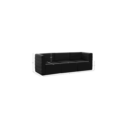 Quincy Black Velvet Modular Sofa