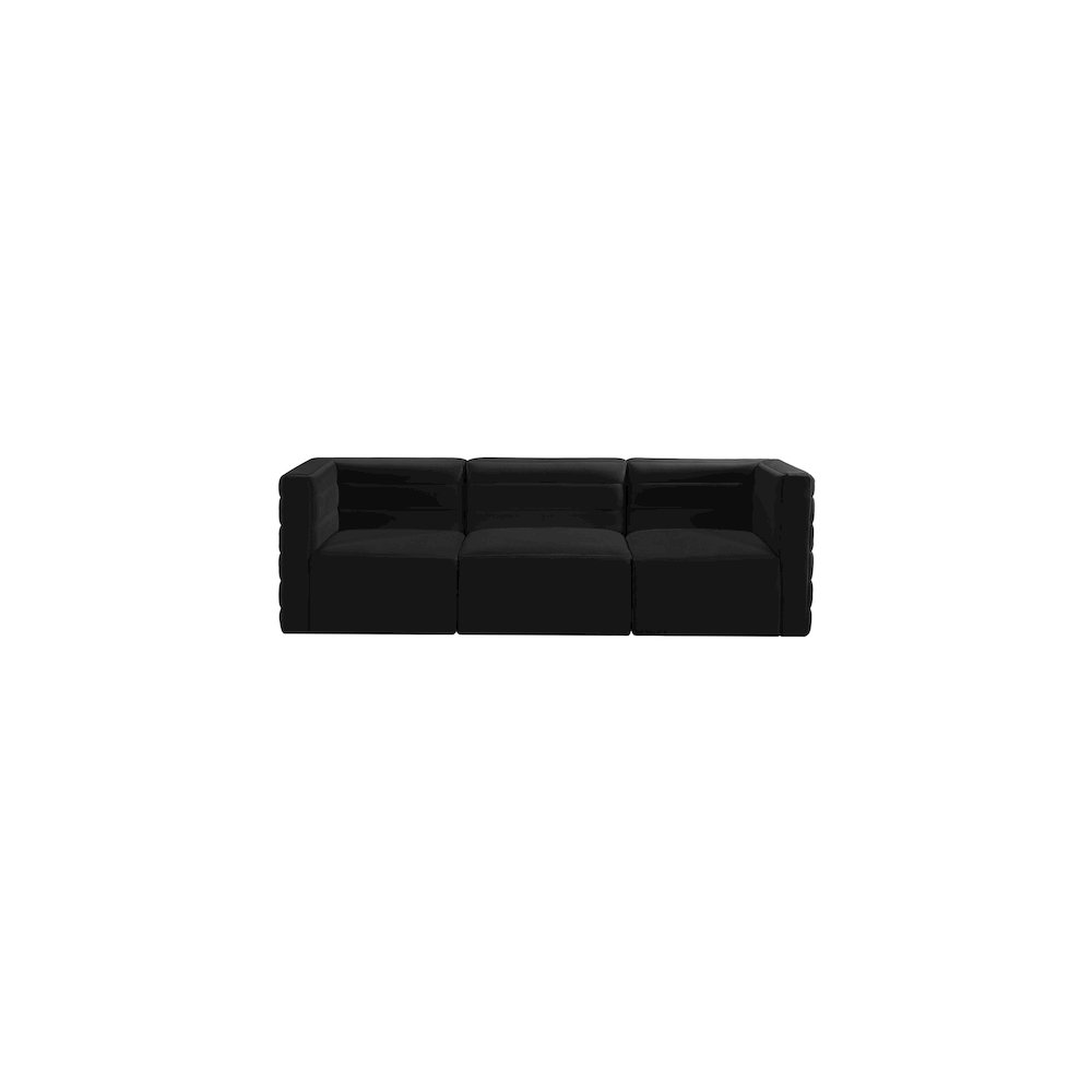 Quincy Black Velvet Modular Sofa