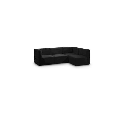 Quincy Black Velvet Modular Sectional