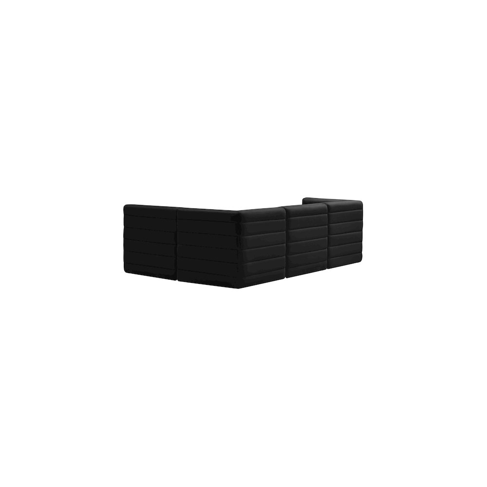 Quincy Black Velvet Modular Sectional