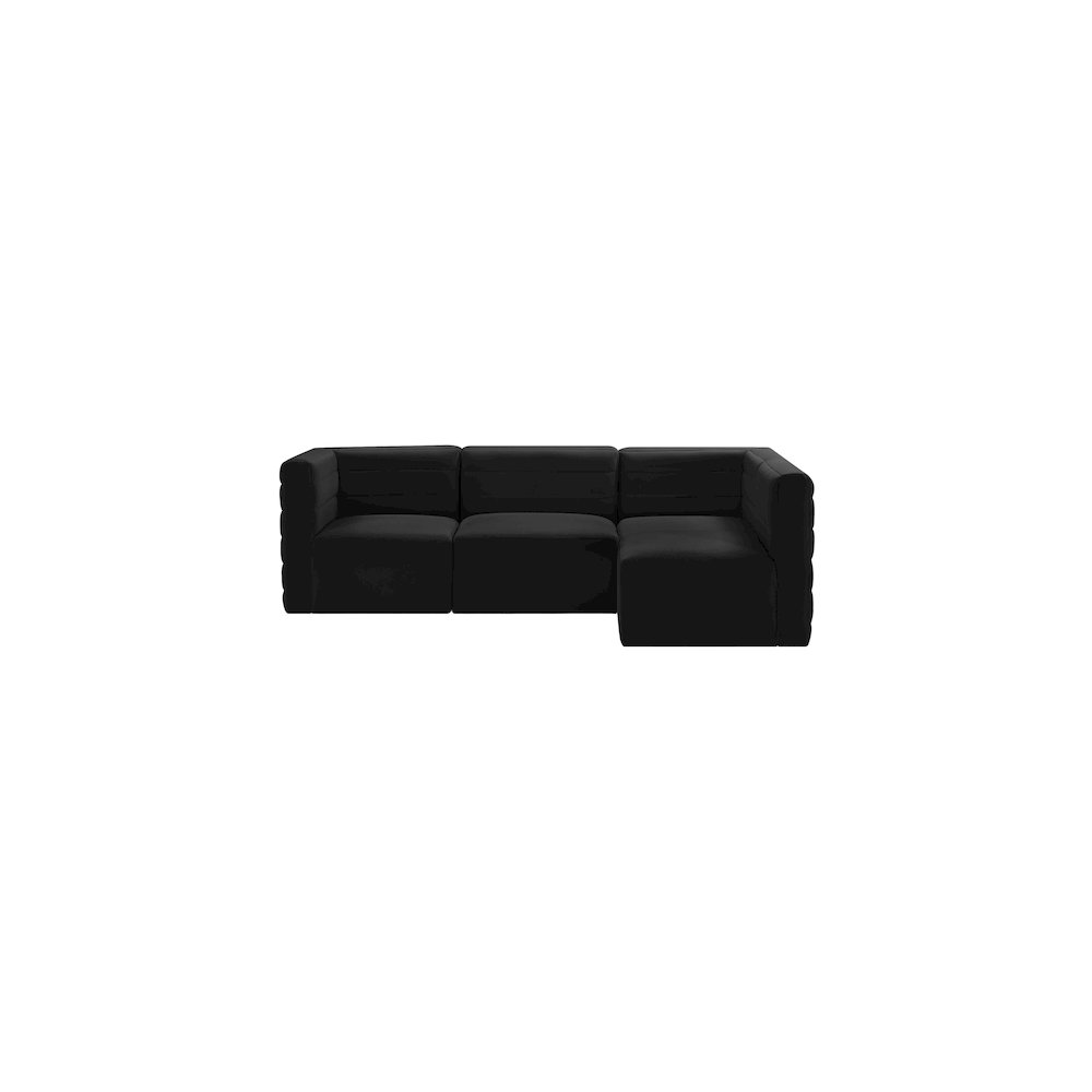 Quincy Black Velvet Modular Sectional