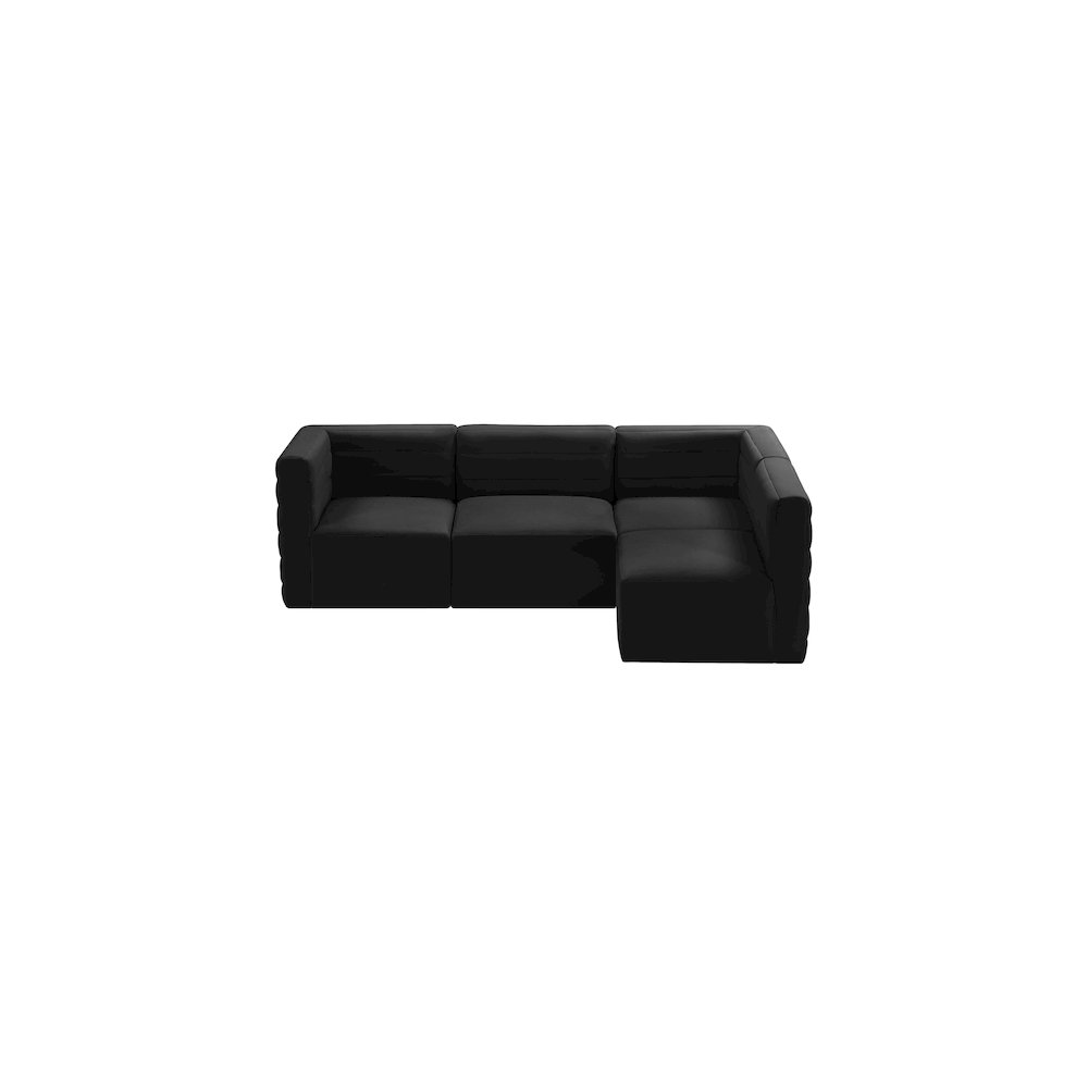 Quincy Black Velvet Modular Sectional