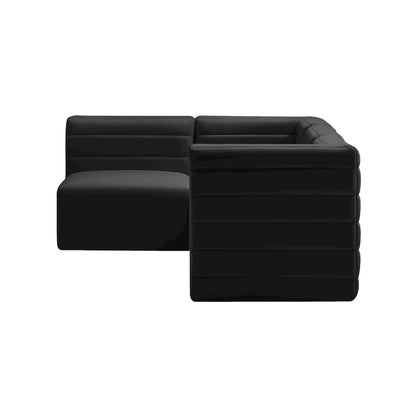 Quincy Black Velvet Modular Sectional
