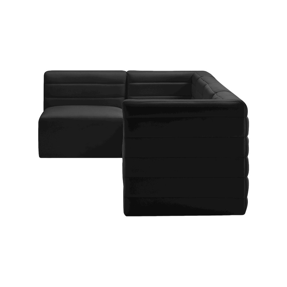 Quincy Black Velvet Modular Sectional