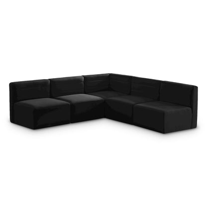 Quincy Black Velvet Modular Sectional