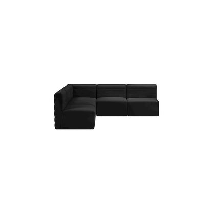 Quincy Black Velvet Modular Sectional