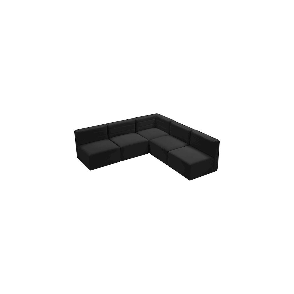 Quincy Black Velvet Modular Sectional