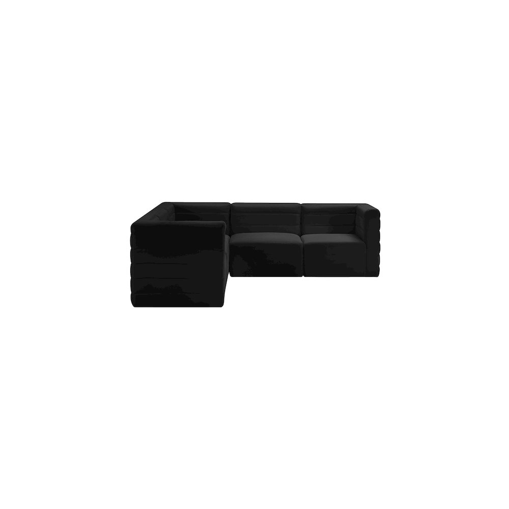 Quincy Black Velvet Modular Sectional