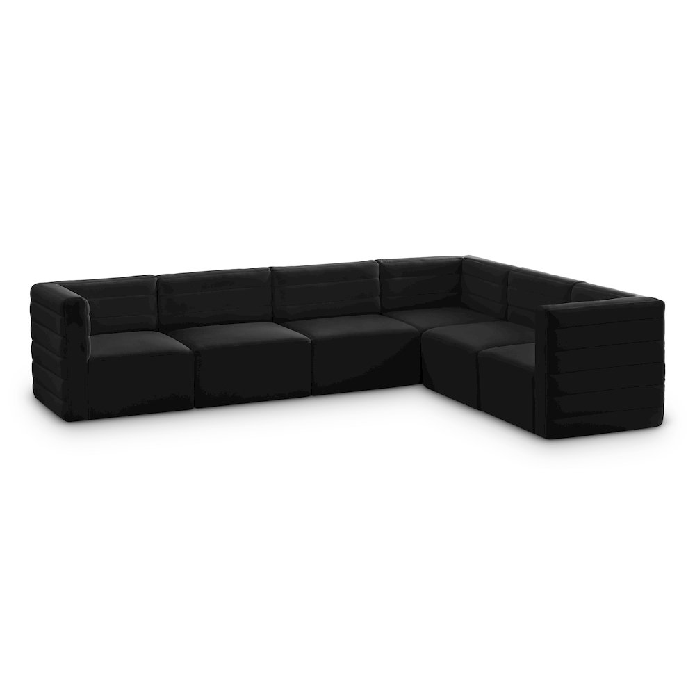 Quincy Black Velvet Modular Sectional