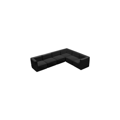Quincy Black Velvet Modular Sectional