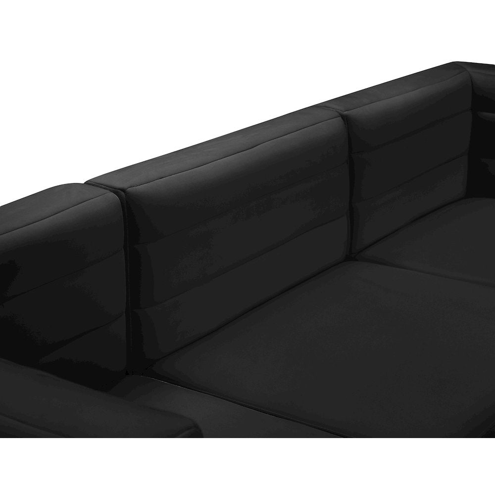 Quincy Black Velvet Modular Sectional
