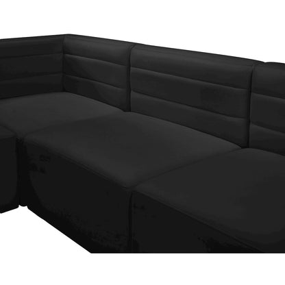Quincy Black Velvet Modular Sectional
