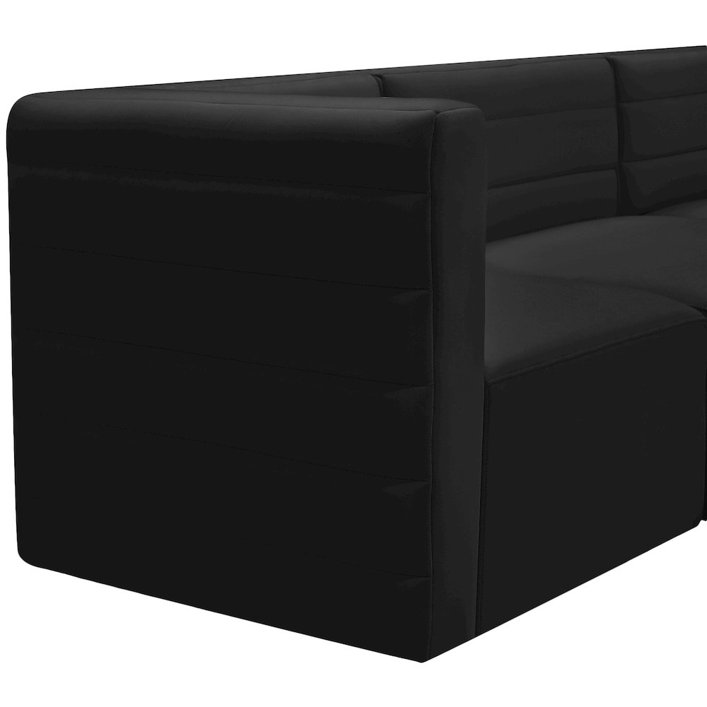 Quincy Black Velvet Modular Sectional