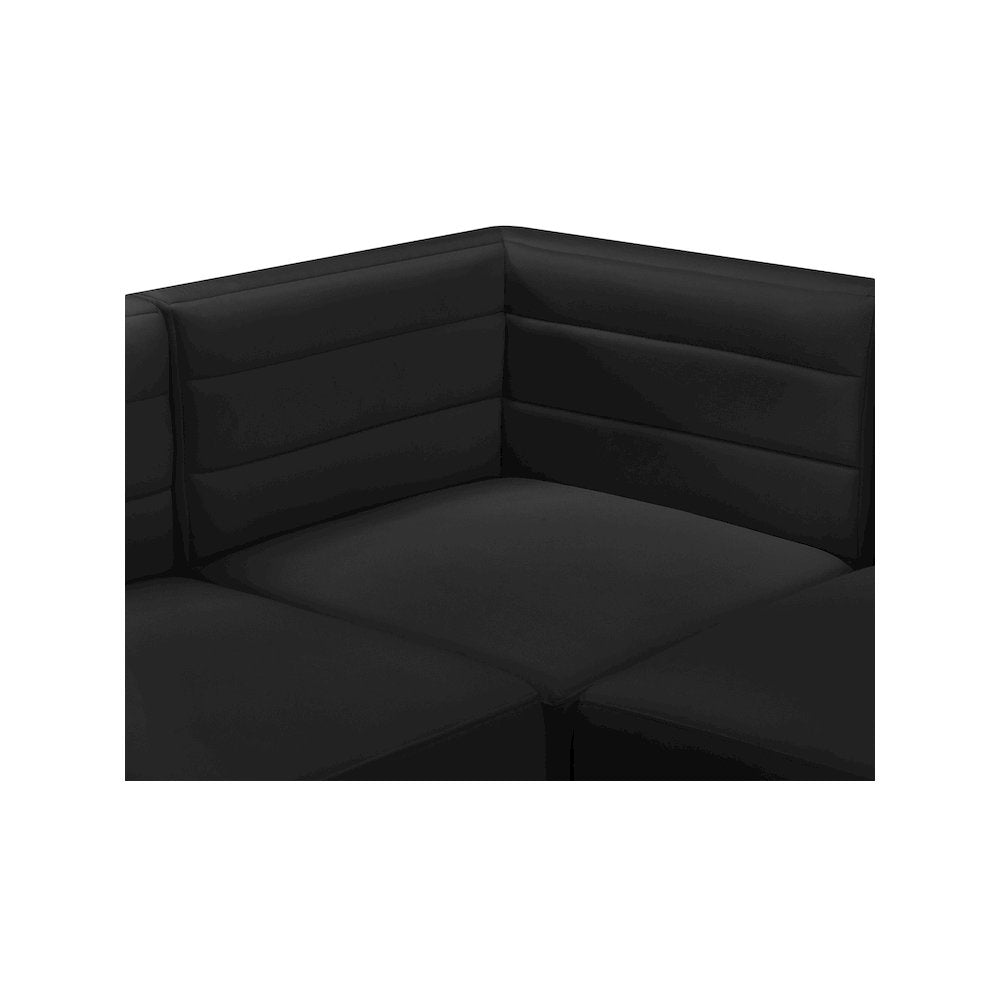 Quincy Black Velvet Modular Sectional