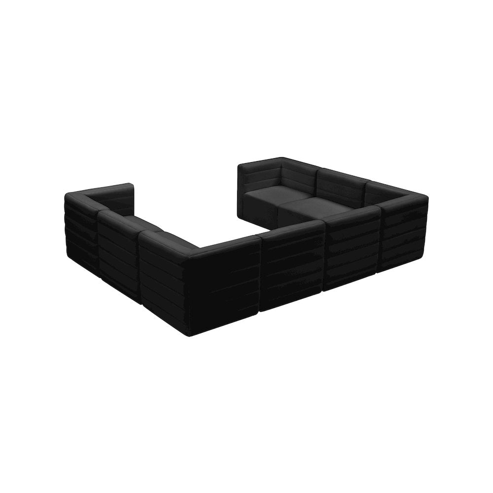 Quincy Black Velvet Modular Sectional
