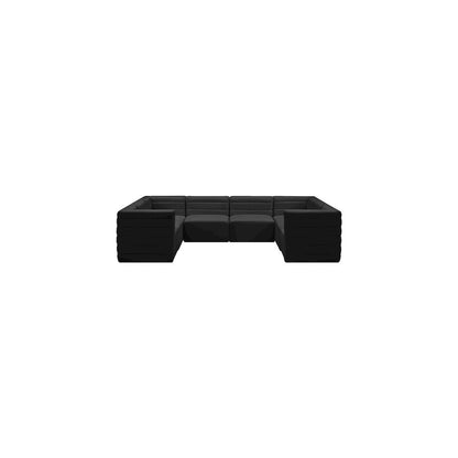 Quincy Black Velvet Modular Sectional