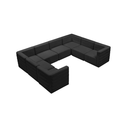 Quincy Black Velvet Modular Sectional