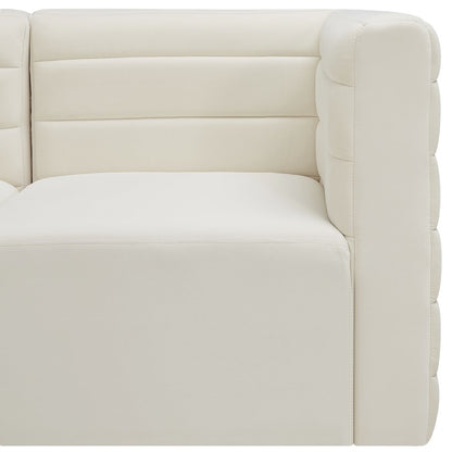 Quincy Cream Velvet Modular Armless Chair