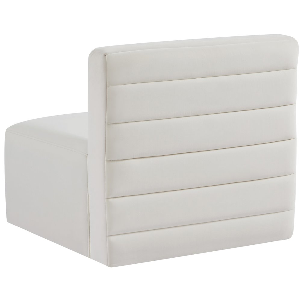 Quincy Cream Velvet Modular Armless Chair