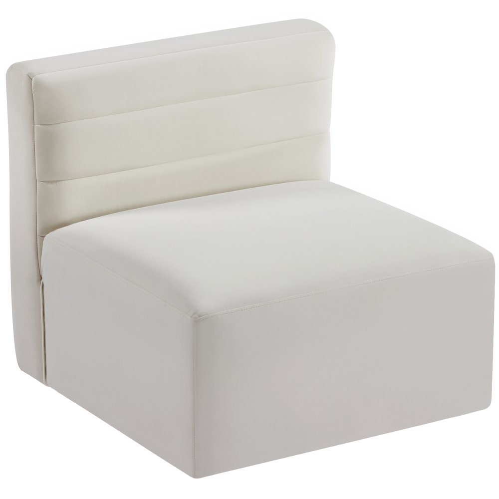Quincy Cream Velvet Modular Armless Chair