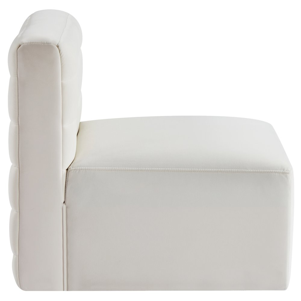 Quincy Cream Velvet Modular Armless Chair