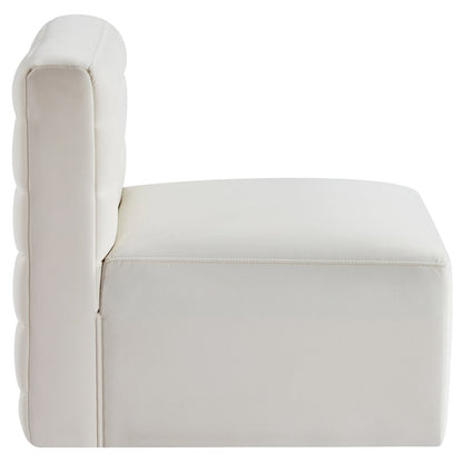 Quincy Cream Velvet Modular Armless Chair