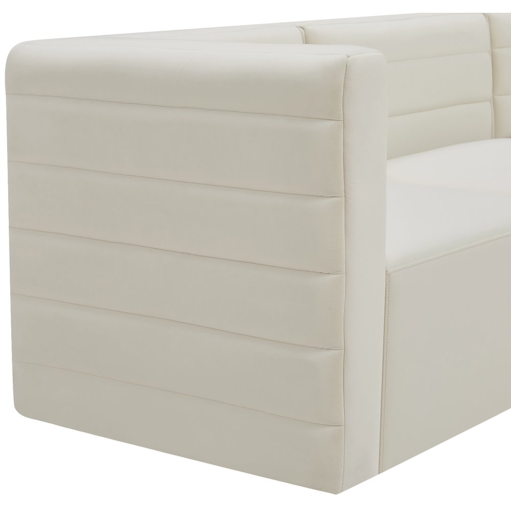 Quincy Cream Velvet Modular Armless Chair
