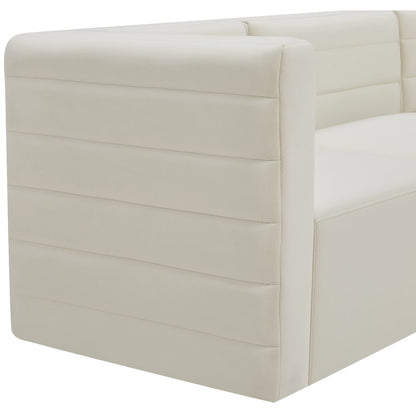 Quincy Cream Velvet Modular Armless Chair