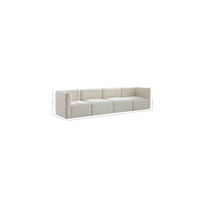Quincy Cream Velvet Modular Sofa