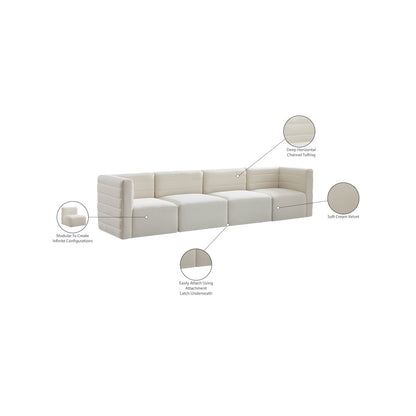 Quincy Cream Velvet Modular Sofa