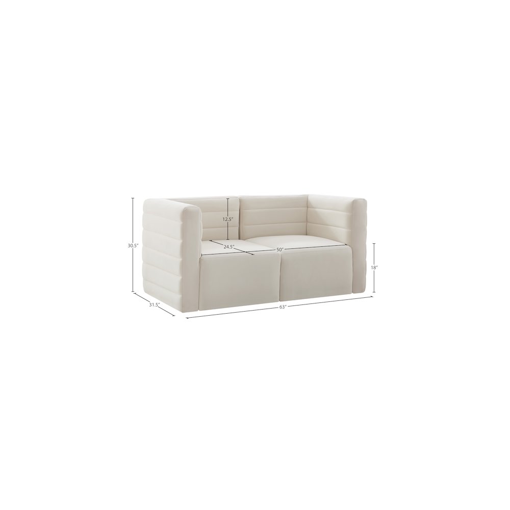 Quincy Cream Velvet Modular Sofa
