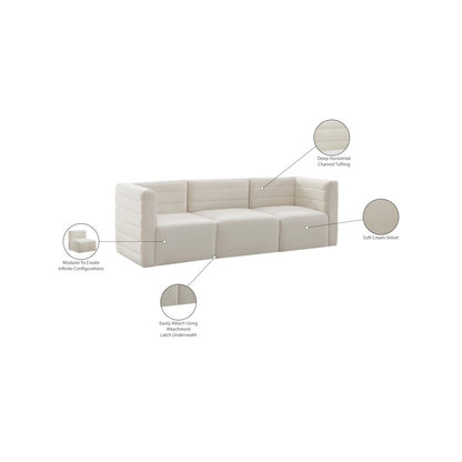 Quincy Cream Velvet Modular Sofa