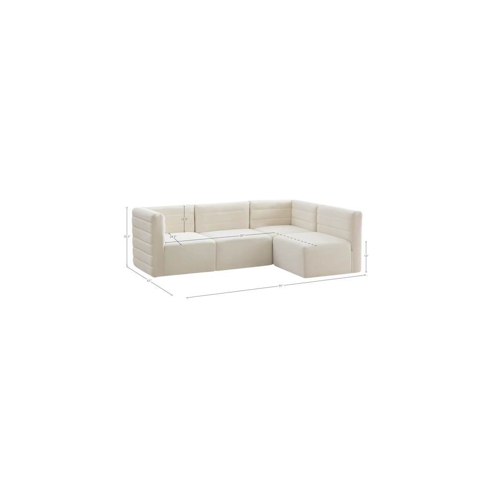 Quincy Cream Velvet Modular Sectional