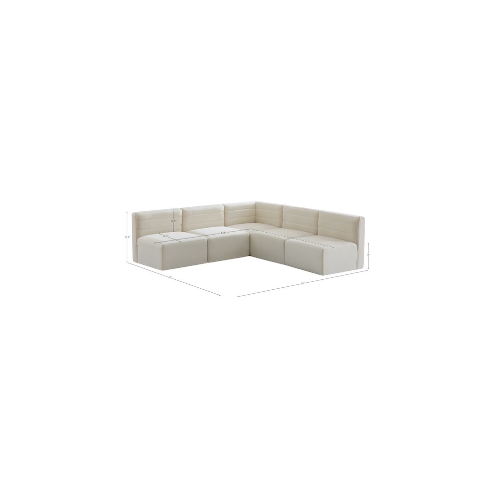 Quincy Cream Velvet Modular Sectional
