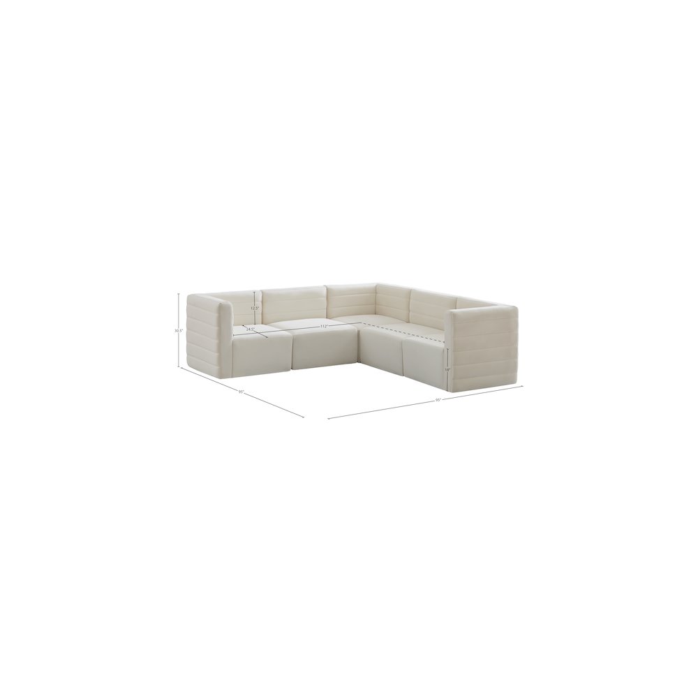 Quincy Cream Velvet Modular Sectional