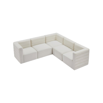 Quincy Cream Velvet Modular Sectional