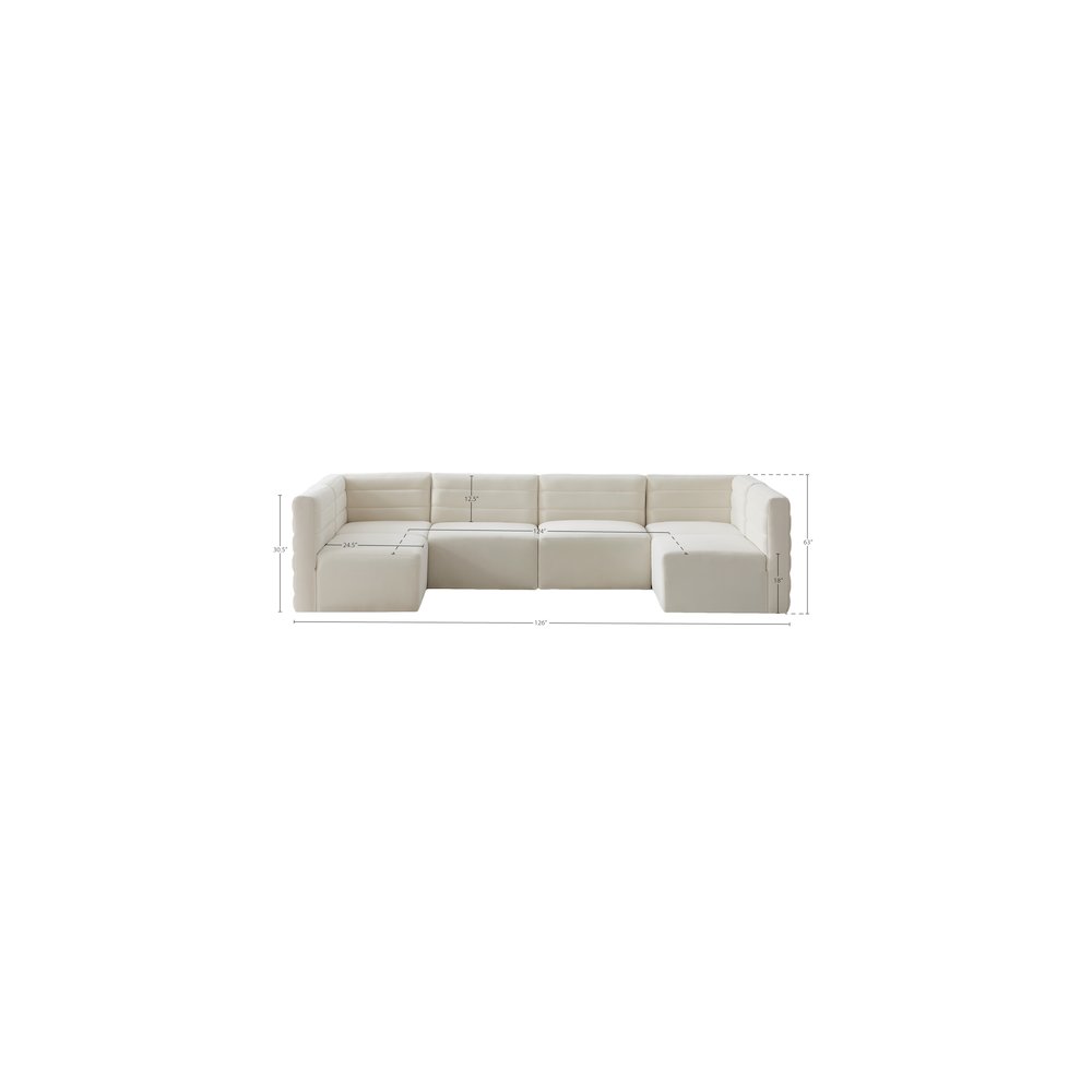 Quincy Cream Velvet Modular Sectional