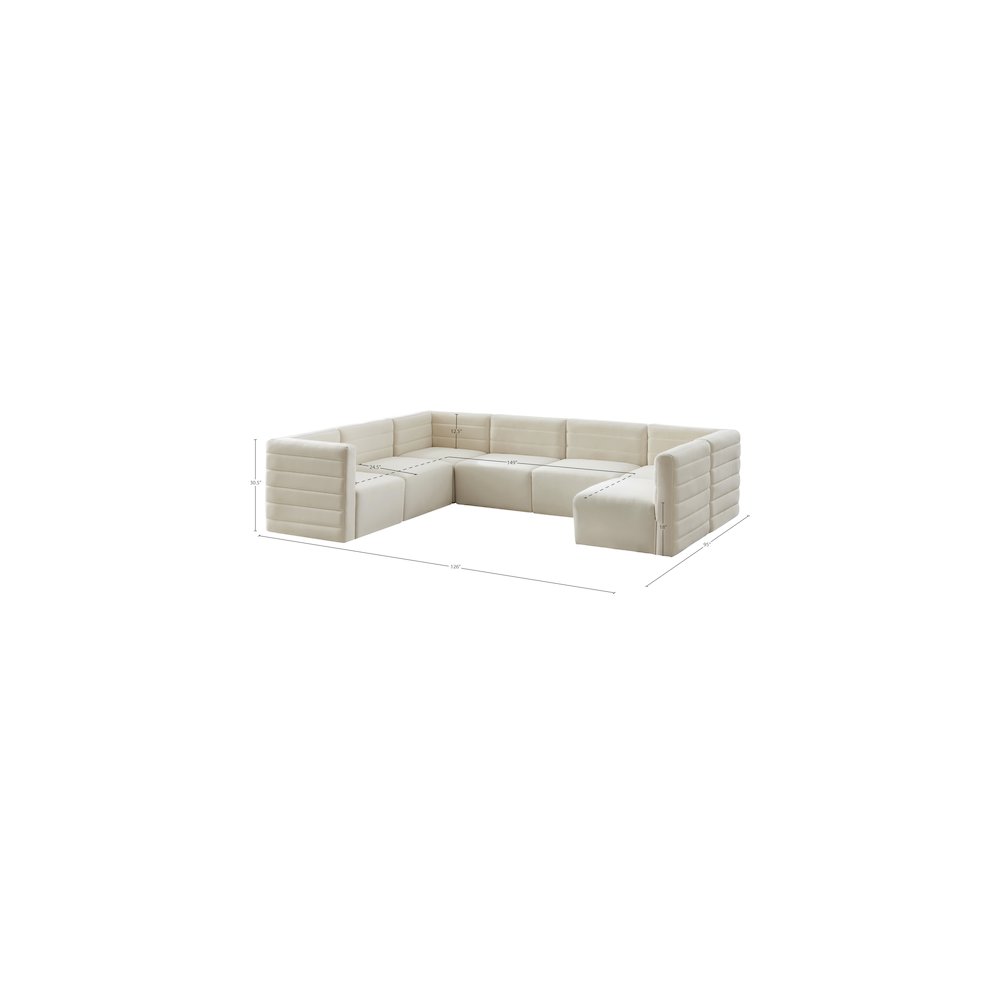 Quincy Cream Velvet Modular Sectional