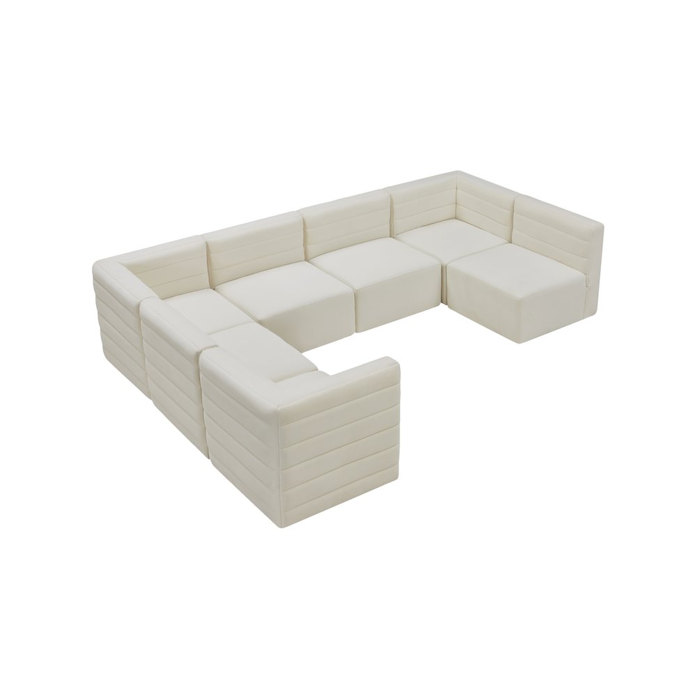 Quincy Cream Velvet Modular Sectional