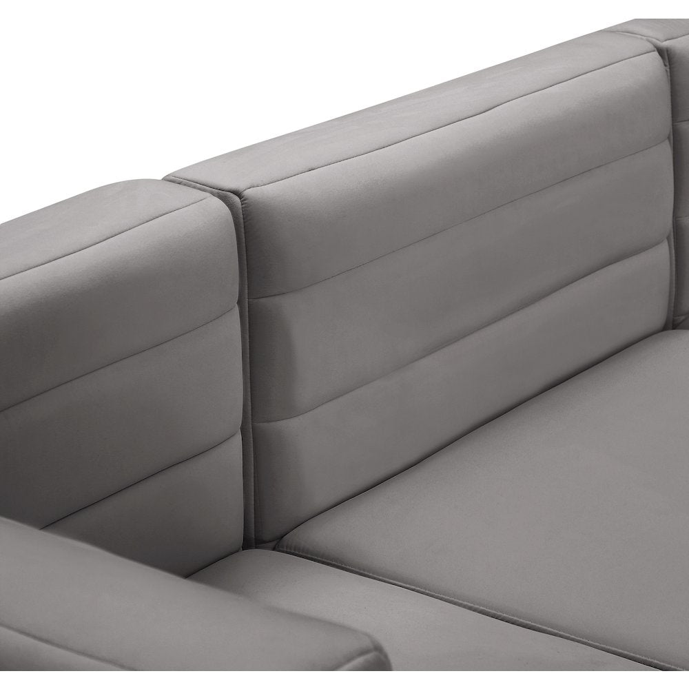 Quincy Grey Velvet Modular Armless Chair