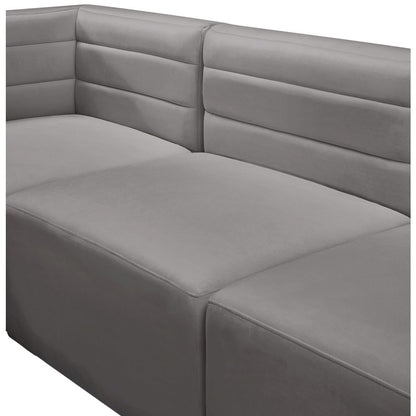 Quincy Grey Velvet Modular Armless Chair