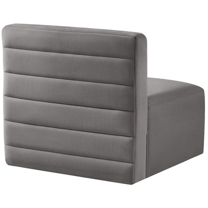 Quincy Grey Velvet Modular Armless Chair