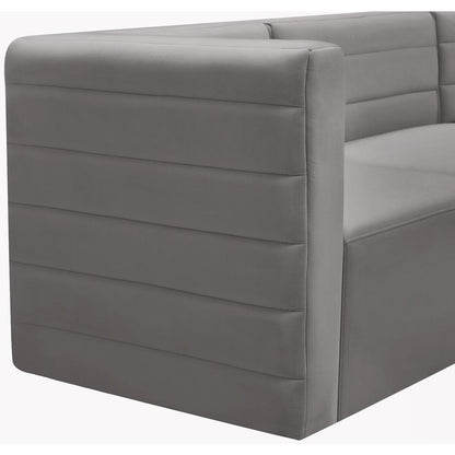 Quincy Grey Velvet Modular Armless Chair