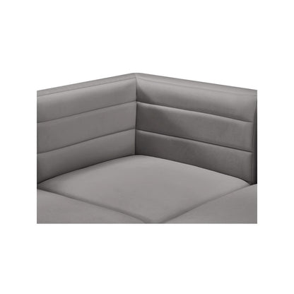 Quincy Grey Velvet Modular Armless Chair