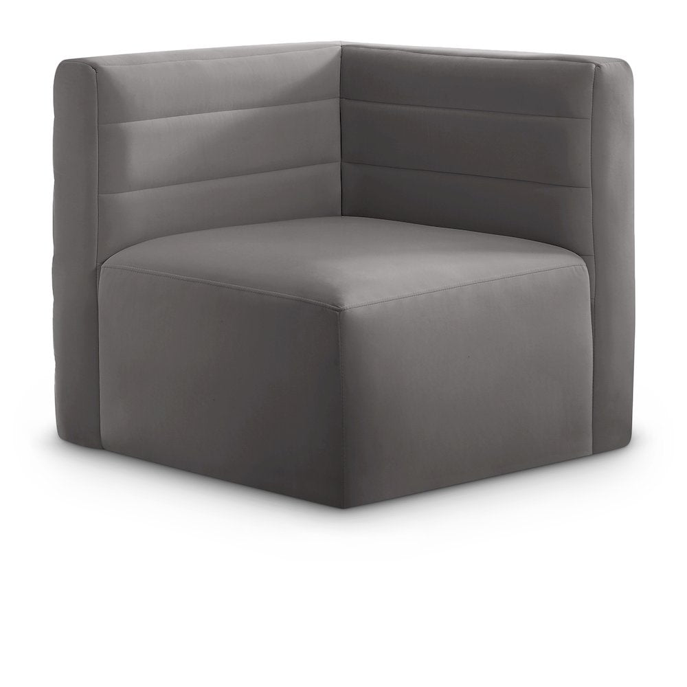 Quincy Grey Velvet Modular Corner Chair