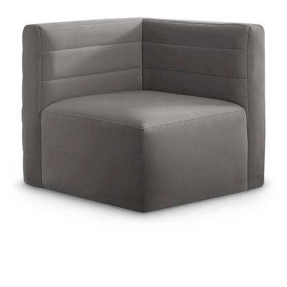 Quincy Grey Velvet Modular Corner Chair