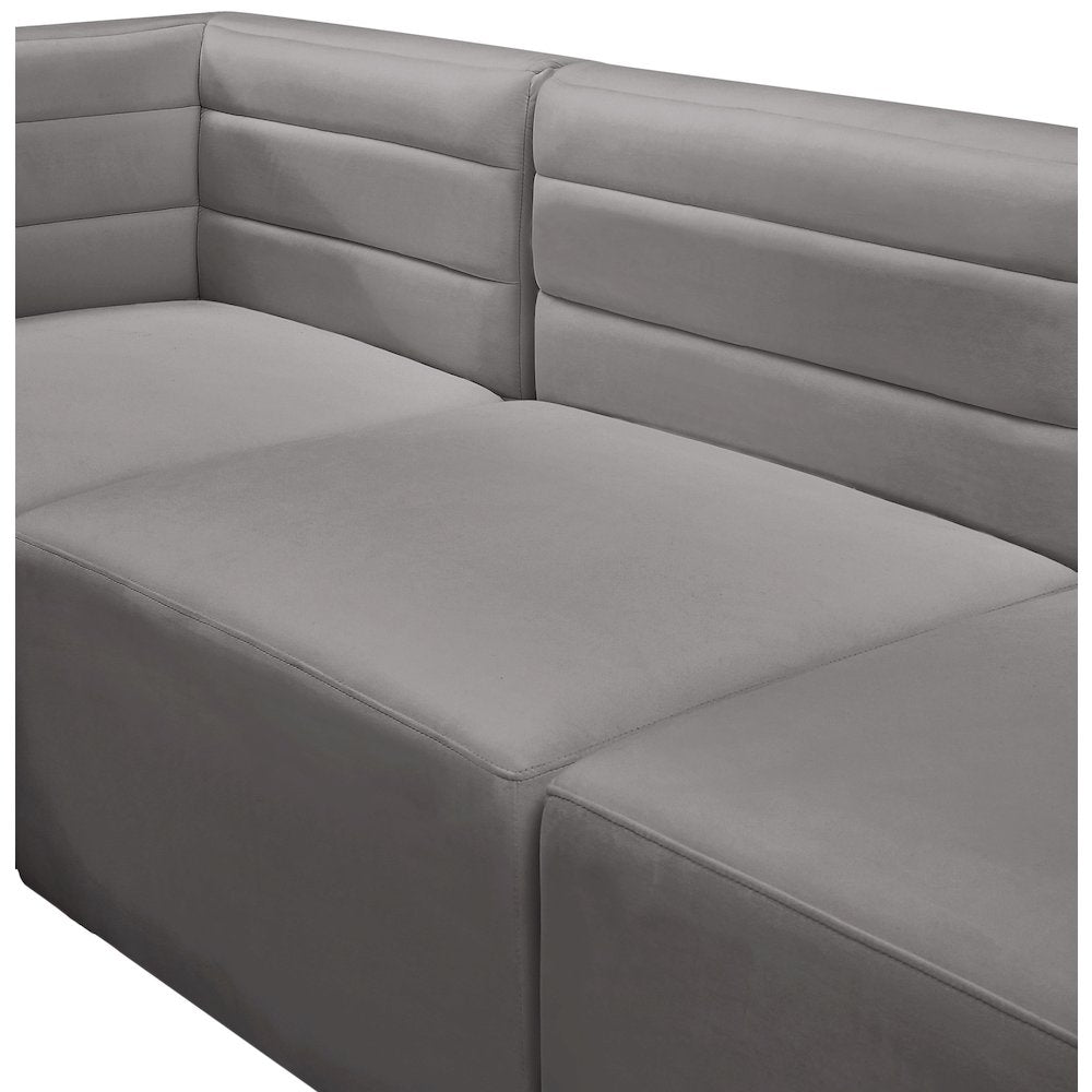 Quincy Grey Velvet Modular Corner Chair