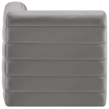 Quincy Grey Velvet Modular Corner Chair