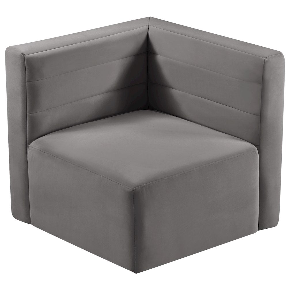 Quincy Grey Velvet Modular Corner Chair